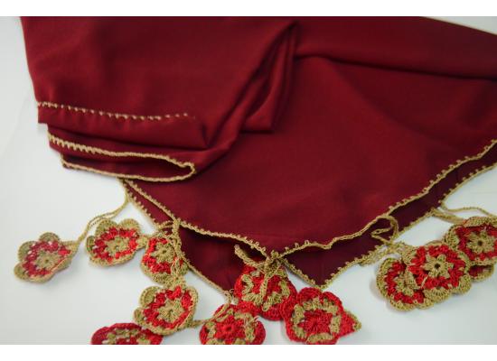 Crochet shawl | Burgundy color